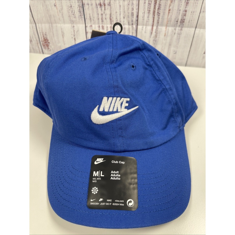 NWT Size M/L Nike Club Cap Futura Adjustable Strap Blue FB5368-480 Dad Hat Men's